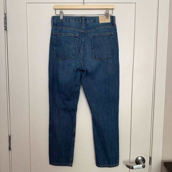 Everlane The Summer Cropped Jeans Womens Sz 28 Regular Blue Distressed Denim - Picture 4 of 12
